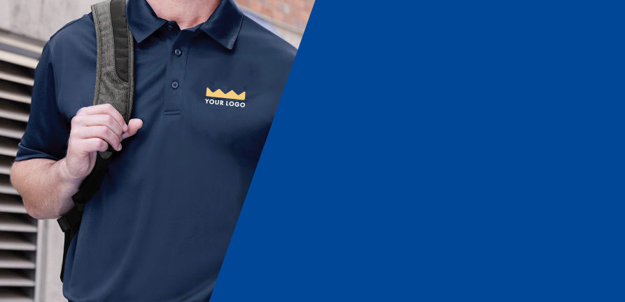 Custom corporate polos embroidered only at Fully Promoted Davie