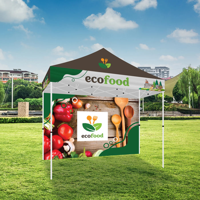 10x10 Standard Tent w/ Full Color Canopy and Back Wall