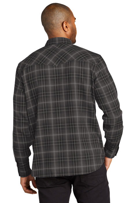 W672 Port Authority® Long Sleeve Ombre Plaid Shirt