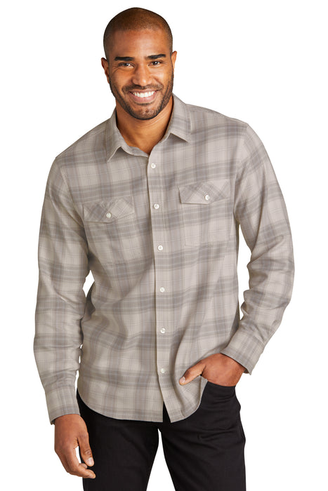 W672 Port Authority® Long Sleeve Ombre Plaid Shirt
