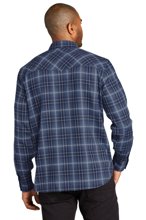 W672 Port Authority® Long Sleeve Ombre Plaid Shirt