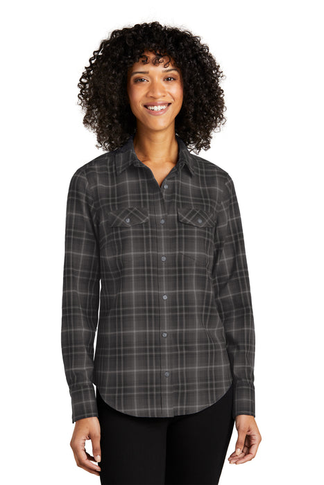 LW672 Port Authority® Women's Long Sleeve Ombre Plaid Shirt