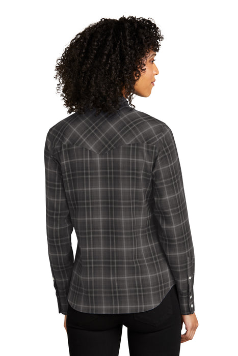 LW672 Port Authority® Women's Long Sleeve Ombre Plaid Shirt