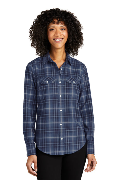 LW672 Port Authority® Women's Long Sleeve Ombre Plaid Shirt