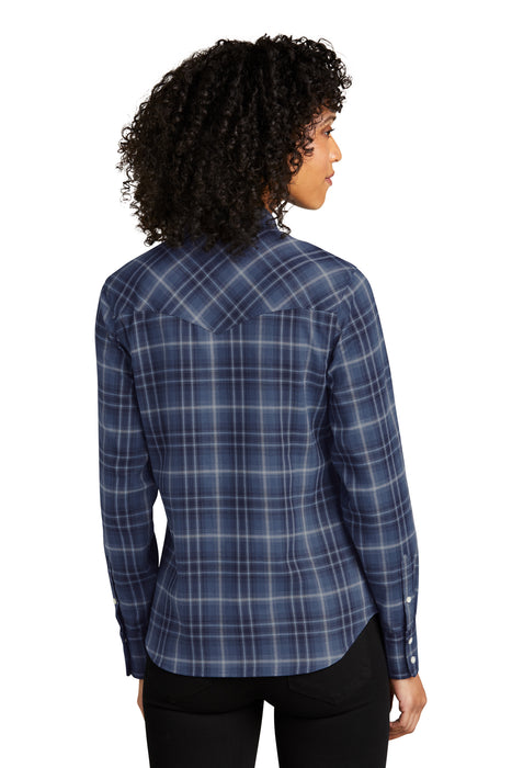 LW672 Port Authority® Women's Long Sleeve Ombre Plaid Shirt