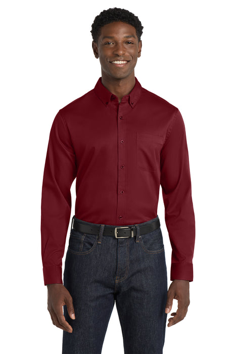 W808 Port Authority® Long Sleeve SuperPro React™ Twill Shirt