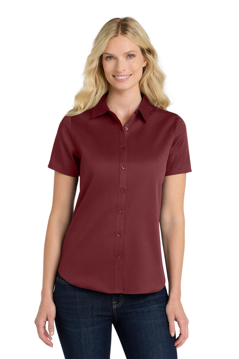 LW809 Port Authority® Women's Short Sleeve SuperPro React ™ Twill Shirt