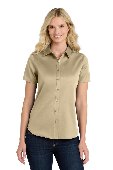LW809 Port Authority® Women's Short Sleeve SuperPro React ™ Twill Shirt