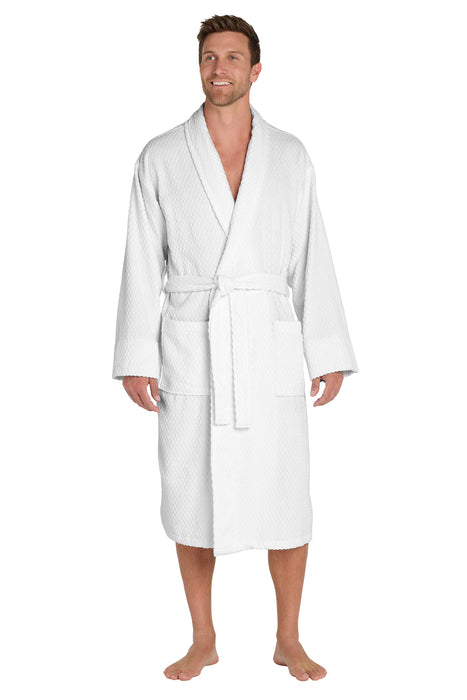 R103 Port Authority® Checkered Terry Shawl Collar Robe