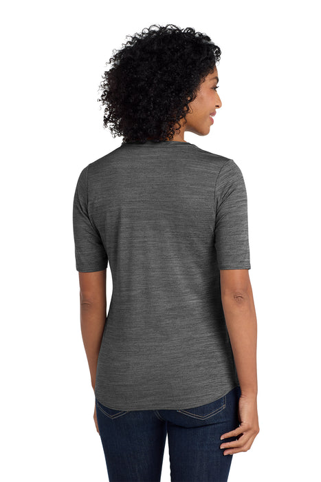 LK583 Port Authority ® Women's Stretch Heather Open Neck Top