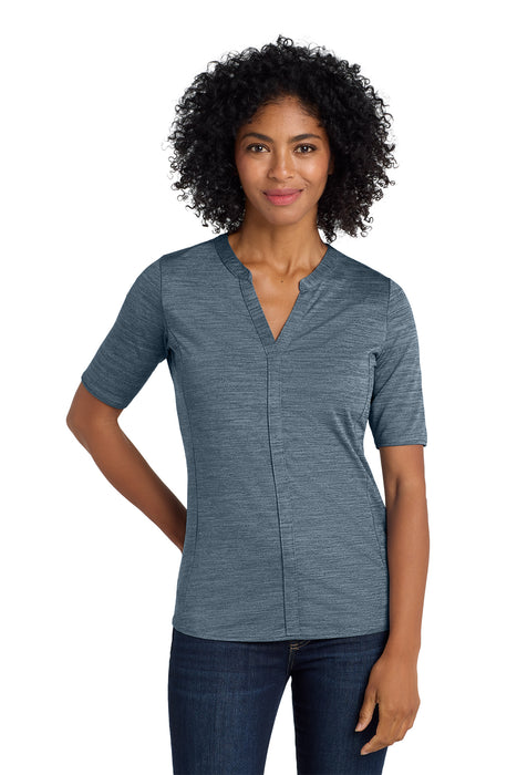 LK583 Port Authority ® Women's Stretch Heather Open Neck Top