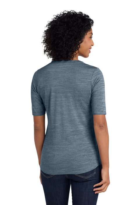LK583 Port Authority ® Women's Stretch Heather Open Neck Top