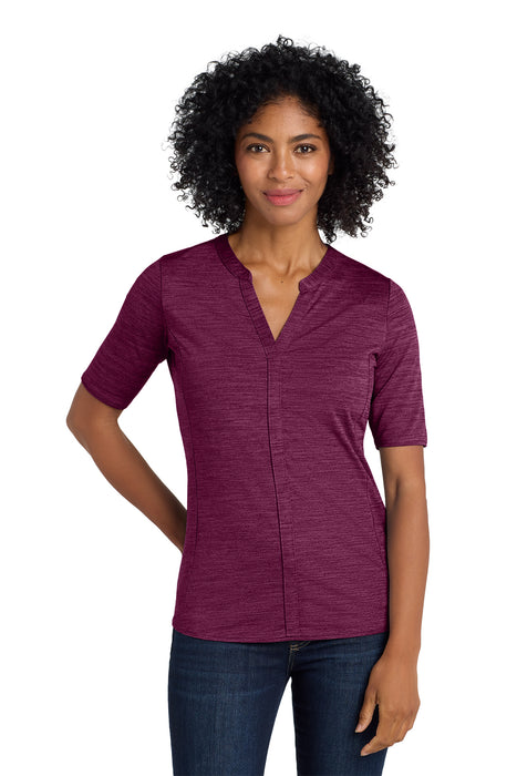 LK583 Port Authority ® Women's Stretch Heather Open Neck Top