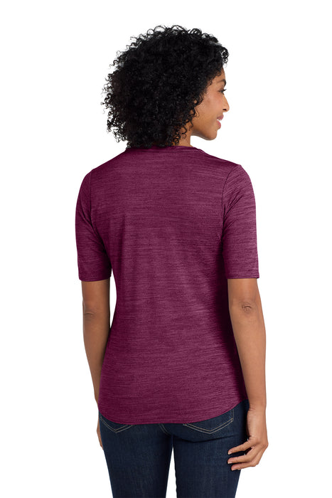 LK583 Port Authority ® Women's Stretch Heather Open Neck Top