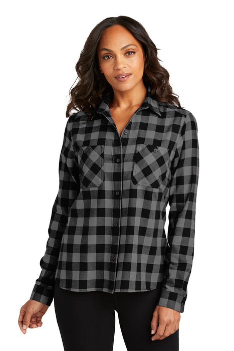 LW669 Port Authority® Women's Plaid Flannel Shirt