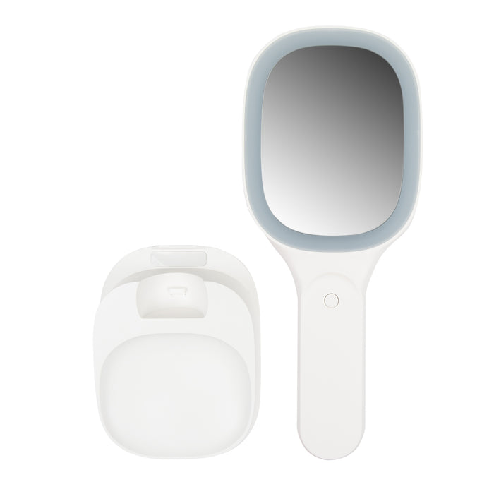25169 Light Up Double Sided Mirror With Wireless Charger