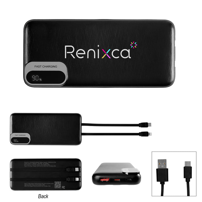 25246 - 10,000 mAh Power Bank With Built-In Cables