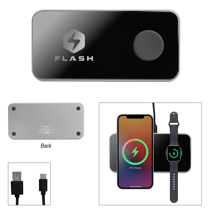 25618 Triple Charge Glass Charging Pad