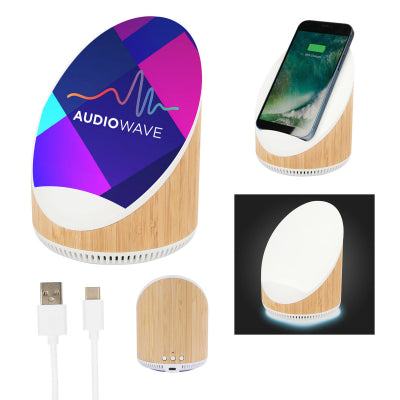 25998 Edgewood Bamboo Speaker & Wireless Charger
