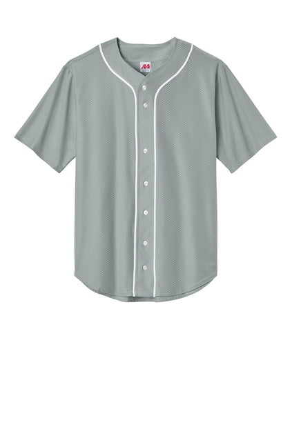 A4N4184 A4 Short Sleeve Full-Button Baseball Top