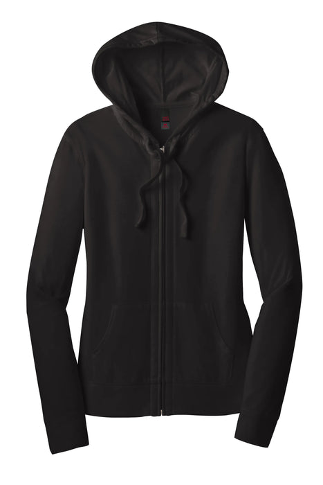 DT2100 District® Women’s Fitted Jersey Full-Zip Hoodie