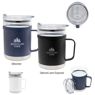 50162 15 Oz. Glass And Stainless Steel Mug