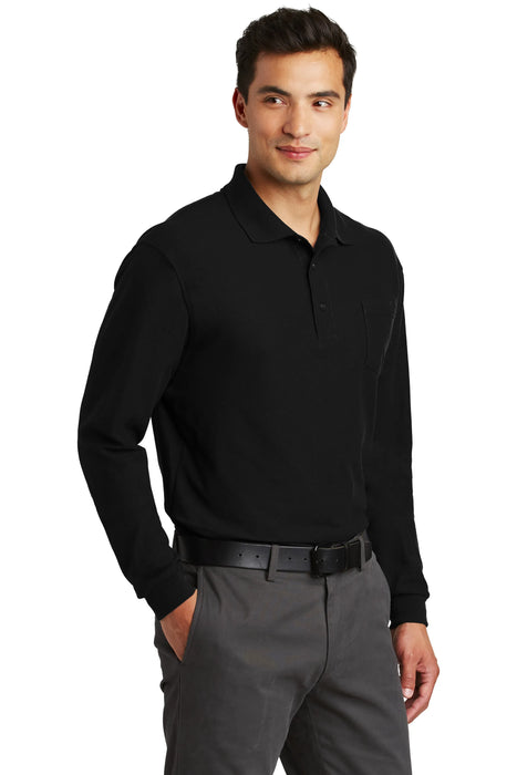 K500LSP Port Authority® Long Sleeve Silk Touch™ Polo with Pocket