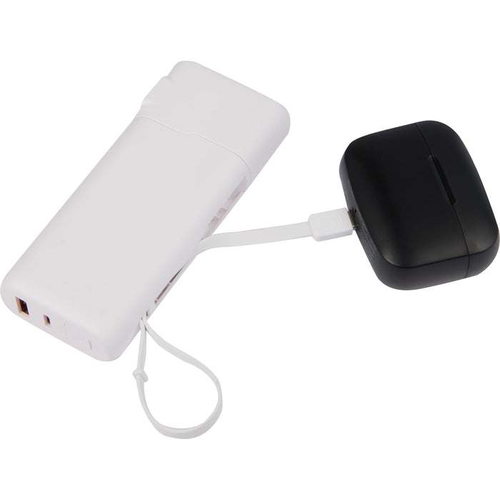 UL Listed 10,000 mAh 20W PD Power Bank with AC Plug