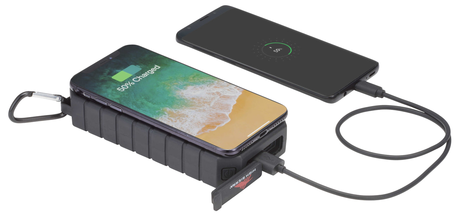 High Sierra® IPX 5 Solar Fast Wireless Power Bank