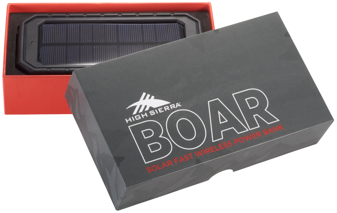 High Sierra® IPX 5 Solar Fast Wireless Power Bank