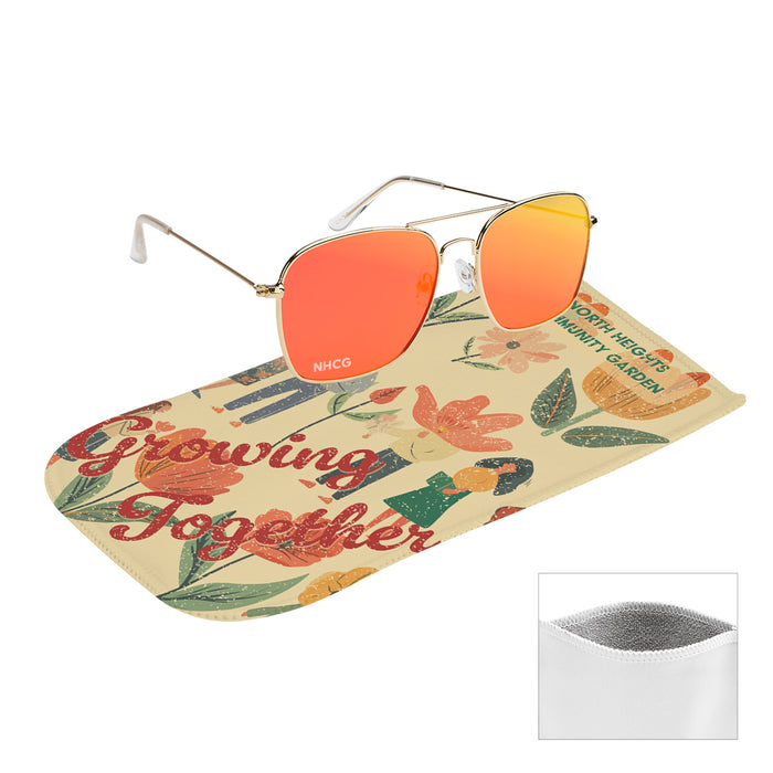98245 Aviator Sunglasses With Rpet Microfiber Sunglass Pouch