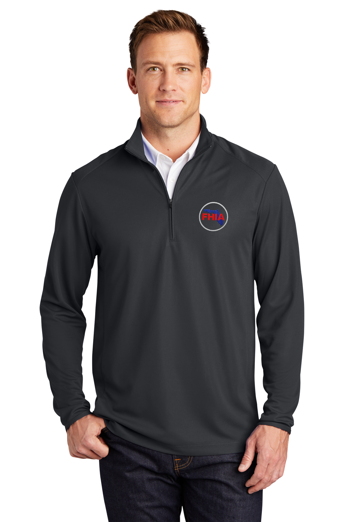 FHIA K806 Port Authority® Pinpoint Mesh 1/2-Zip — Fully Promoted Davie