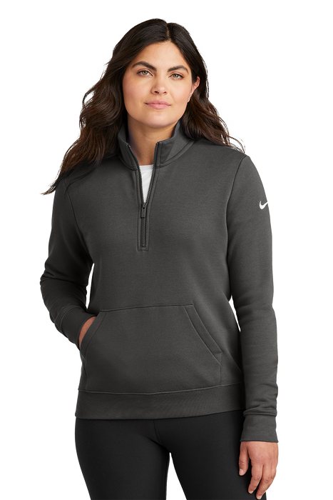 NKDX6720 Nike Women's Club Fleece Sleeve Swoosh 1/2-Zip