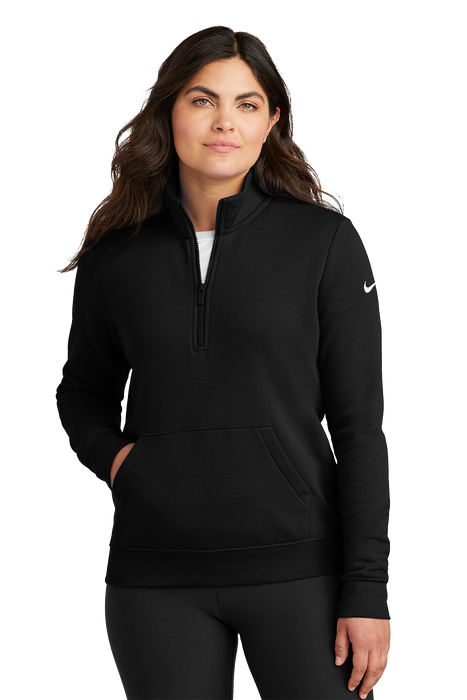 NKDX6720 Nike Women's Club Fleece Sleeve Swoosh 1/2-Zip