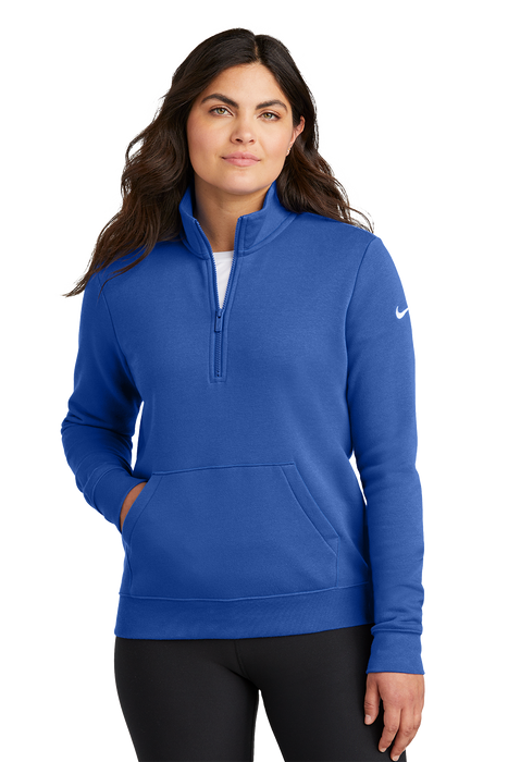 NKDX6720 Nike Women's Club Fleece Sleeve Swoosh 1/2-Zip