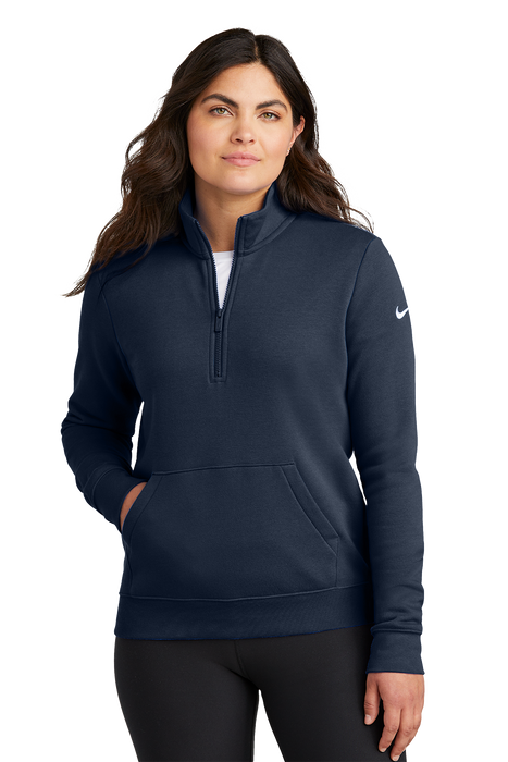 NKDX6720 Nike Women's Club Fleece Sleeve Swoosh 1/2-Zip