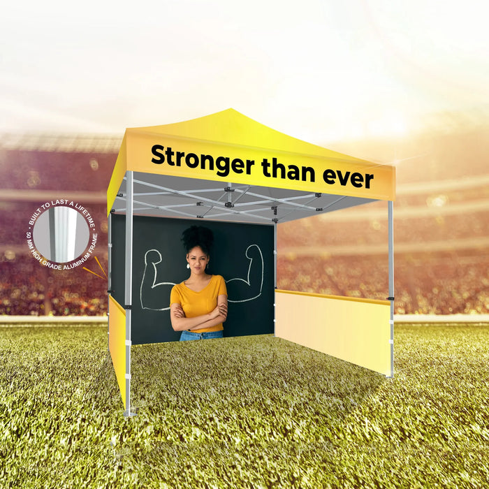 10x10 Platinum LifeTime Tent with Full Color Canopy, Back Wall and Side Walls