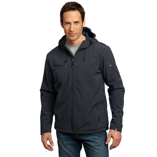 J706 Port Authority® Textured Hooded Soft Shell Jacket