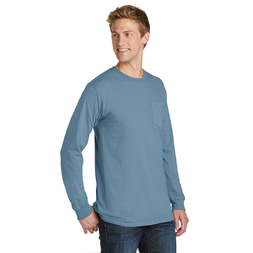 PC099LSP Port & Company® Pigment-Dyed Long Sleeve Pocket Tee