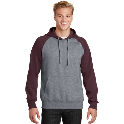 ST267 Sport-Tek® Raglan Colorblock Pullover Hooded Sweatshirt