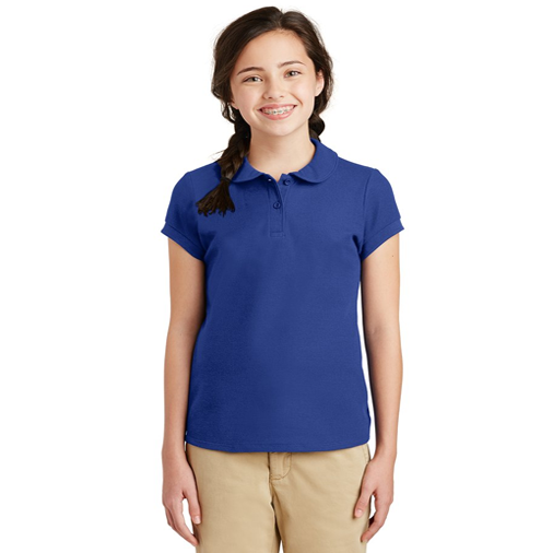 YG503 Port Authority® Girls Silk Touch™ Peter Pan Collar Polo