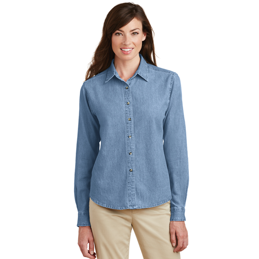 LSP10 Port & Company® - Ladies Long Sleeve Value Denim Shirt
