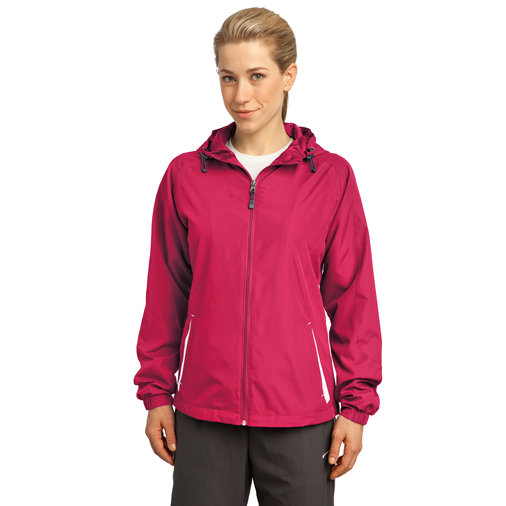 LST76 Sport-Tek® Ladies Colorblock Hooded Raglan Jacket