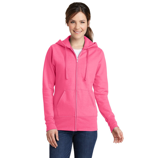 LPC78ZH Port & Company® Ladies Core Fleece Full-Zip Hooded Sweatshirt