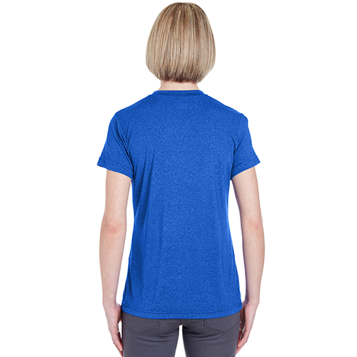 8619L UltraClub Ladies' Cool & Dry Heathered Performance T-Shirt