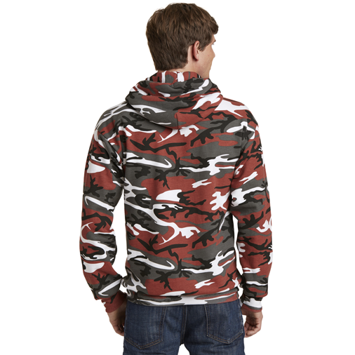 PC78HC Port & Company® Core Fleece Camo Pullover Hooded Sweatshirt