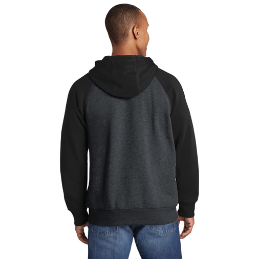 ST269 Sport-Tek® Raglan Colorblock Full-Zip Hooded Fleece Jacket