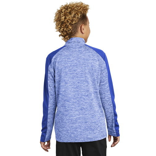 YST397 Sport-Tek ® Youth PosiCharge ® Electric Heather Colorblock 1/4-Zip Pullover