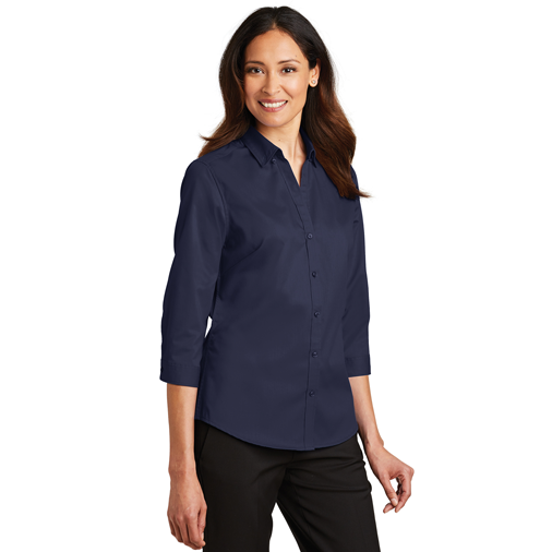 L665 Port Authority® Ladies 3/4-Sleeve SuperPro™ Twill Shirt