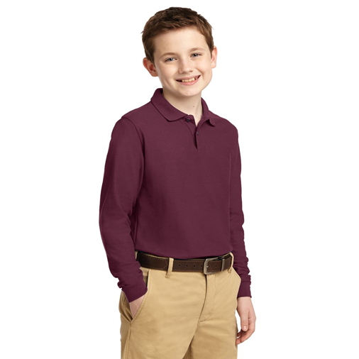 Y500LS Port Authority® Youth Long Sleeve Silk Touch™ Polo